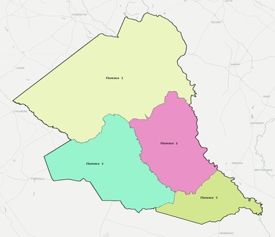 Florence County SC school district boundaries map