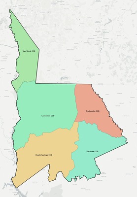 Lancaster County SC townships and subdivisions map