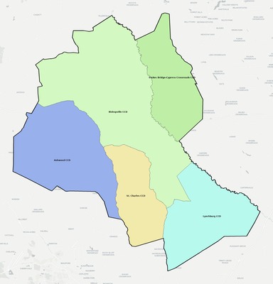 Lee County SC townships and subdivisions map