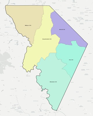 Marlboro County SC townships and subdivisions map