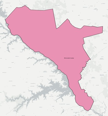 McCormick County SC school district boundaries map