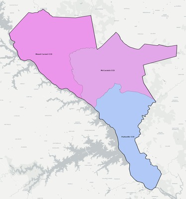 McCormick County SC townships and subdivisions map