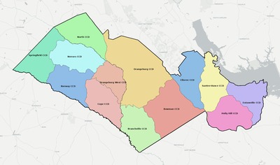 Orangeburg County SC townships and subdivisions map