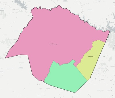 Saluda County SC school district boundaries map