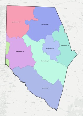 Spartanburg County SC school district boundaries map