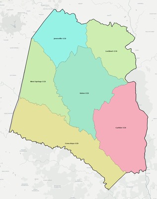 Union County SC townships and subdivisions map