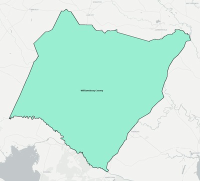 Williamsburg County SC school district boundaries map