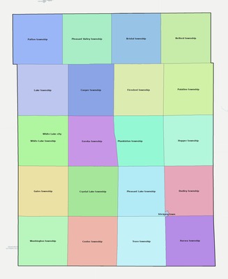 Aurora County SD townships and subdivisions map