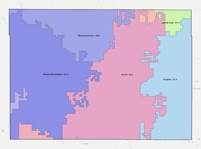 Beadle County SD school district boundaries map