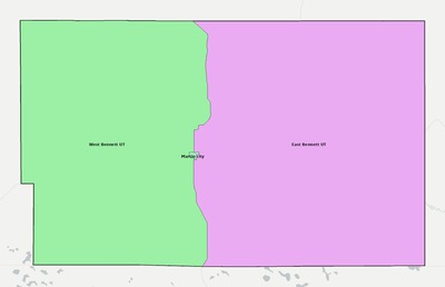 Bennett County SD townships and subdivisions map