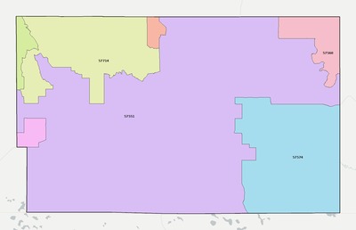 Bennett County SD ZIP code boundaries map