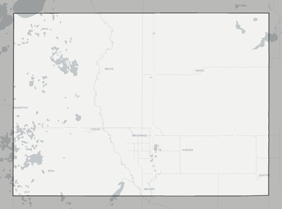 Brookings County SD county basemap context