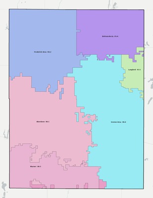 Brown County SD school district boundaries map