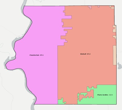 Brule County SD school district boundaries map