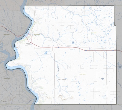Brule County SD USGS topo map