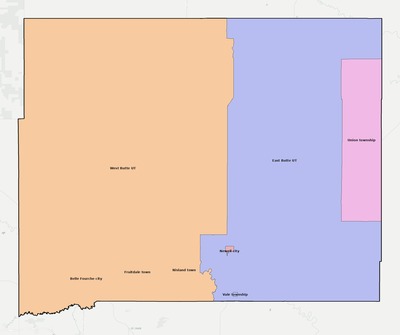 Butte County SD townships and subdivisions map