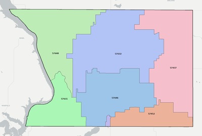 Campbell County SD ZIP code boundaries map