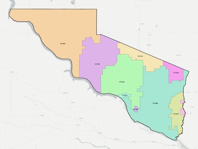 Charles Mix County SD ZIP code boundaries map