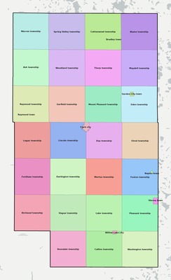 Clark County SD townships and subdivisions map