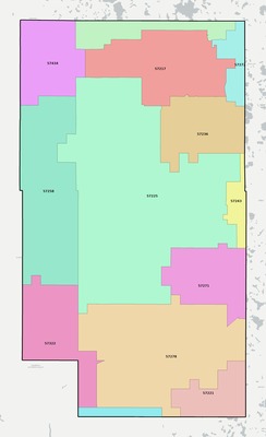 Clark County SD ZIP code boundaries map