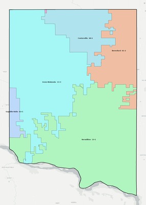 Clay County SD school district boundaries map