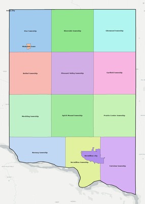 Clay County SD townships and subdivisions map