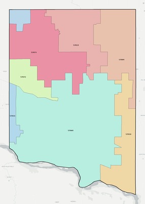 Clay County SD ZIP code boundaries map