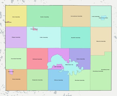 Codington County SD townships and subdivisions map