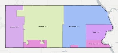 Corson County SD school district boundaries map