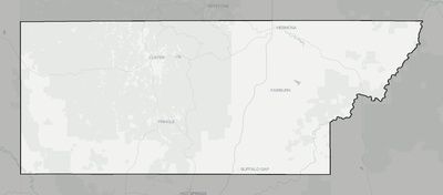 Custer County SD county basemap context