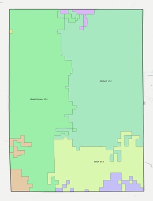 Davison County SD school district boundaries map