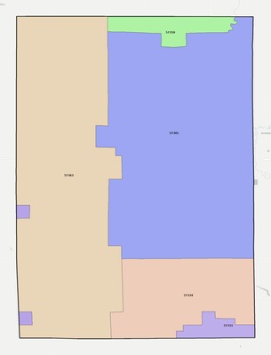Davison County SD ZIP code boundaries map