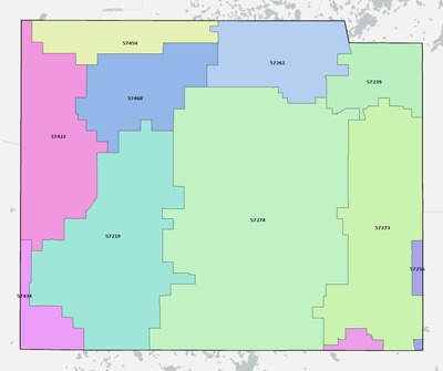 Day County SD ZIP code boundaries map