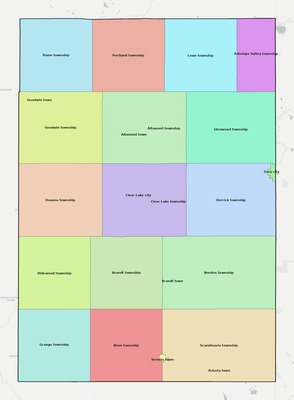 Deuel County SD townships and subdivisions map