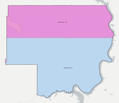 Dewey County SD school district boundaries map