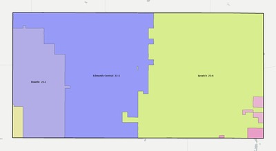 Edmunds County SD school district boundaries map