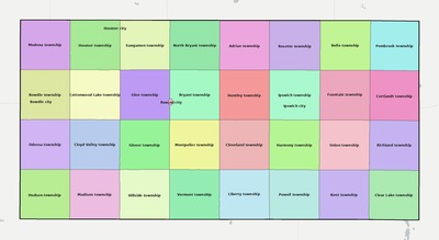 Edmunds County SD townships and subdivisions map
