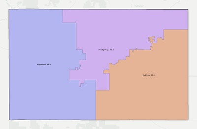 Fall River County SD school district boundaries map