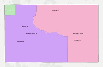 Fall River County SD townships and subdivisions map
