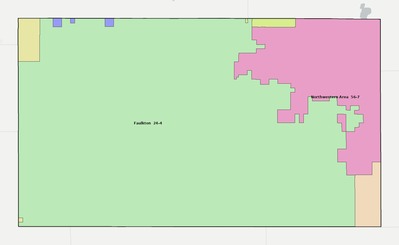 Faulk County SD school district boundaries map