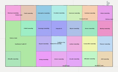 Faulk County SD townships and subdivisions map