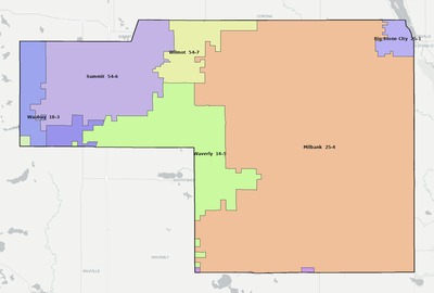 Grant County SD school district boundaries map