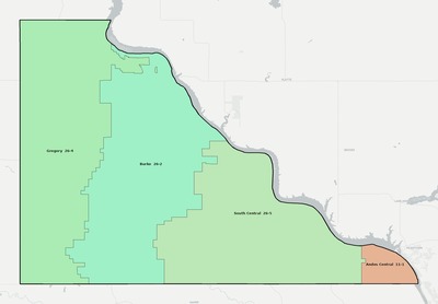 Gregory County SD school district boundaries map