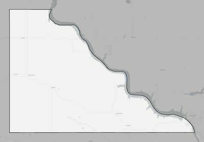 Gregory County SD county basemap context