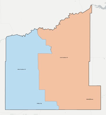 Haakon County SD townships and subdivisions map
