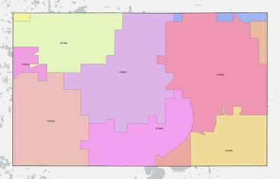 Hamlin County SD ZIP code boundaries map