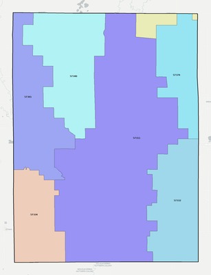 Hanson County SD ZIP code boundaries map