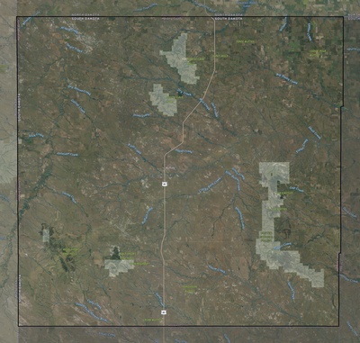Harding County SD USGS imagery and topo map
