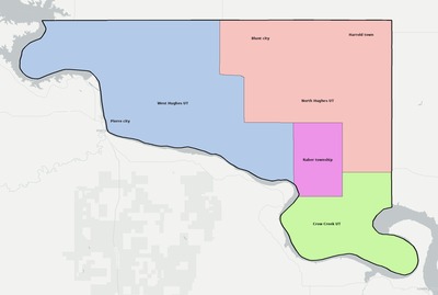 Hughes County SD townships and subdivisions map