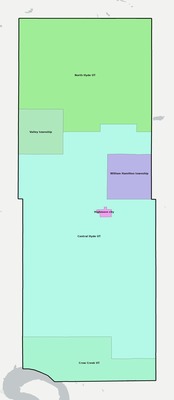 Hyde County SD townships and subdivisions map